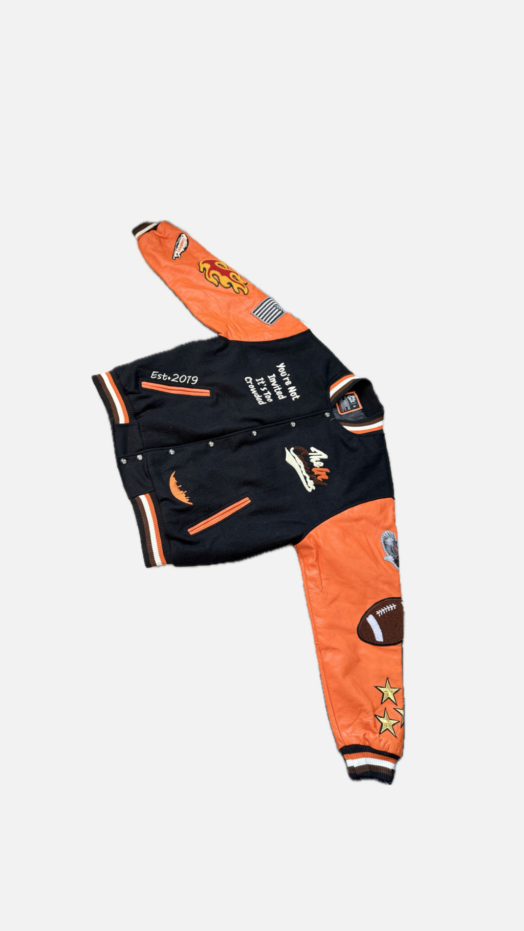 Black/Burnt Orange Varsity Jacket