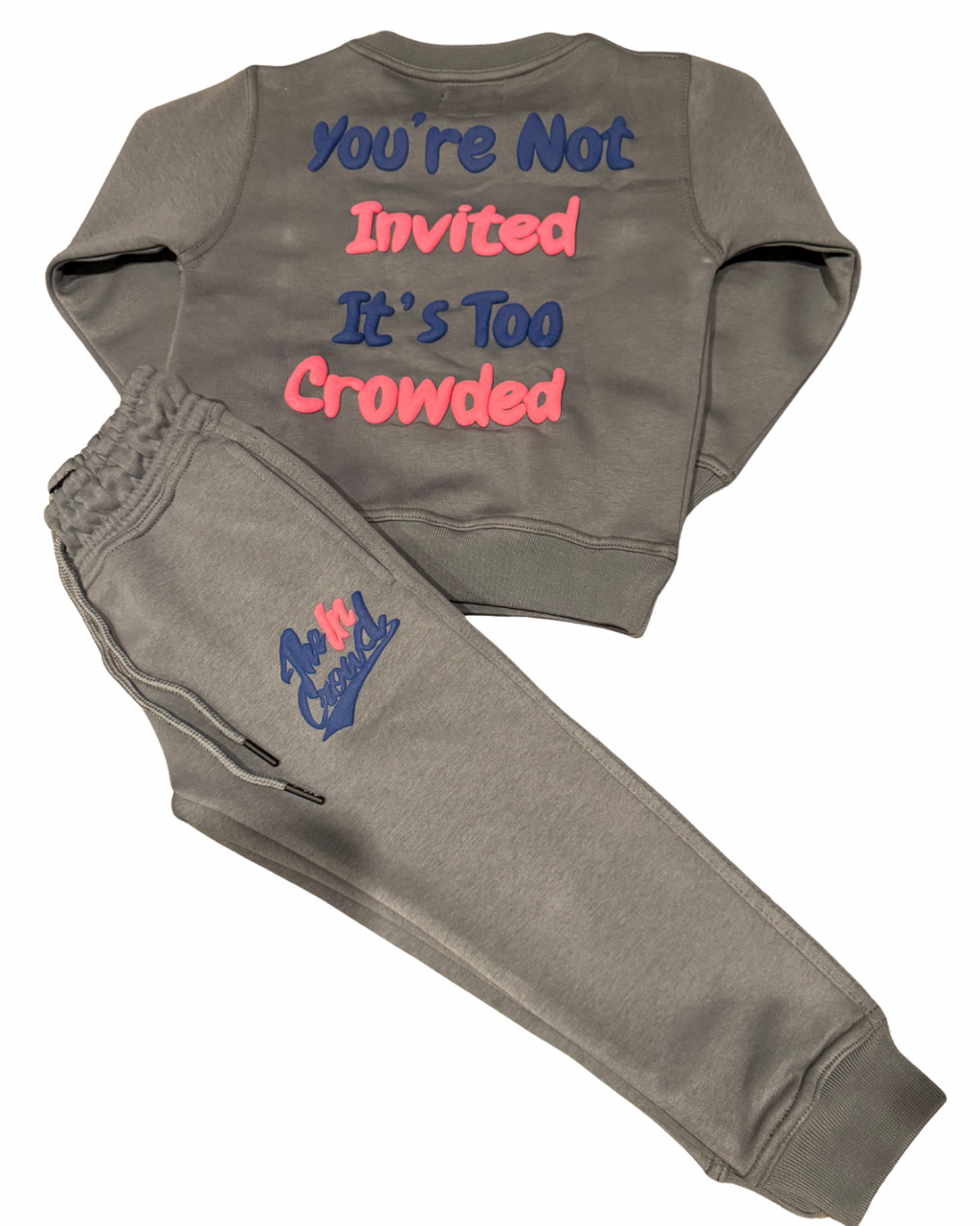 Kid’s Cool Grey Puff Print Sweatsuit