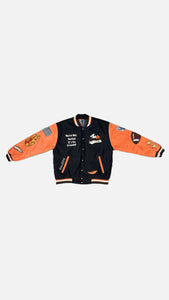 Black/Burnt Orange Varsity Jacket