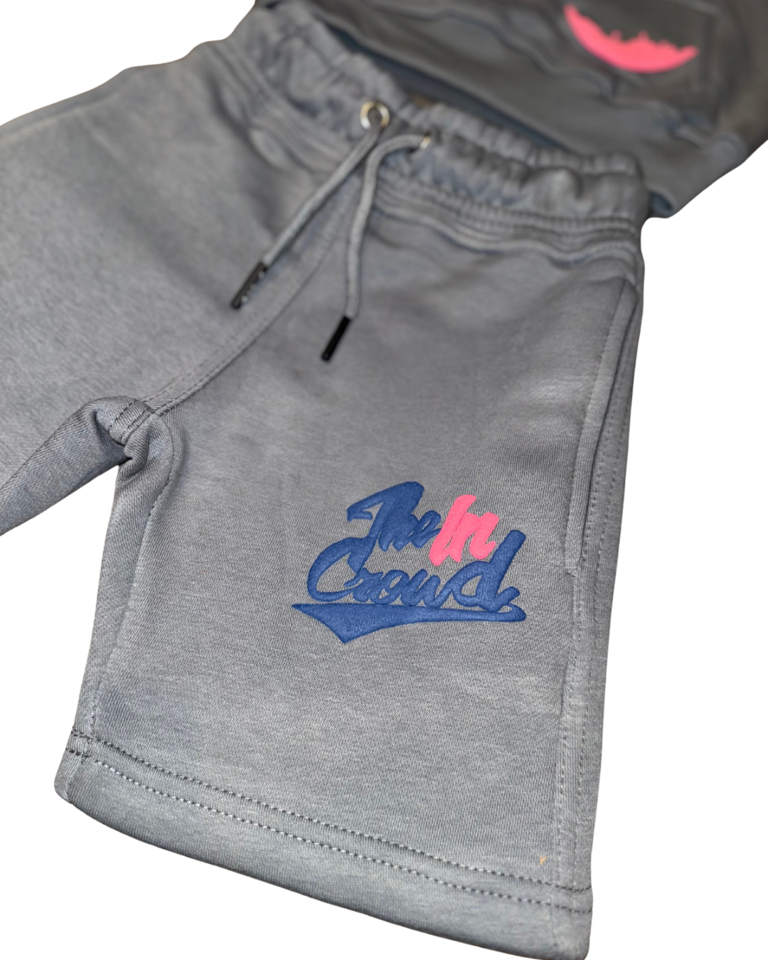 Kid’s Cool Grey Puff Print SweatShorts Set