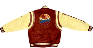 Deep Burgundy Suede Varsity Jacket Preorder