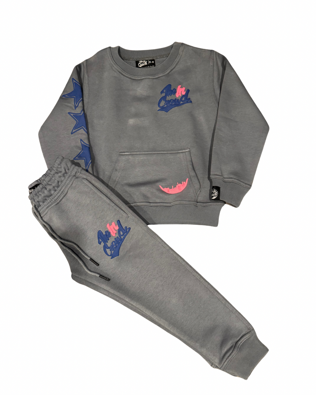 Kid’s Cool Grey Puff Print Sweatsuit