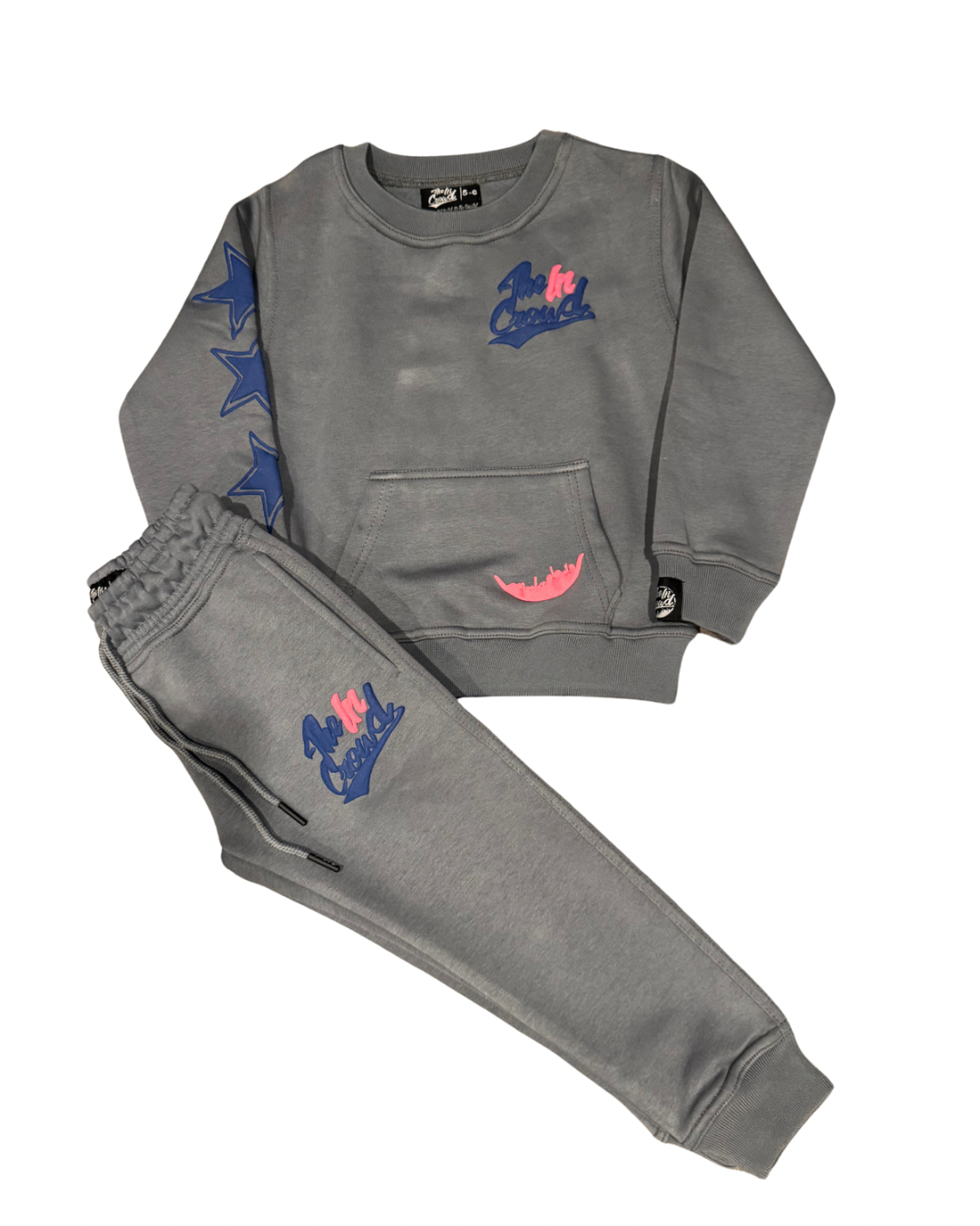 Kid’s Cool Grey Puff Print Sweatsuit