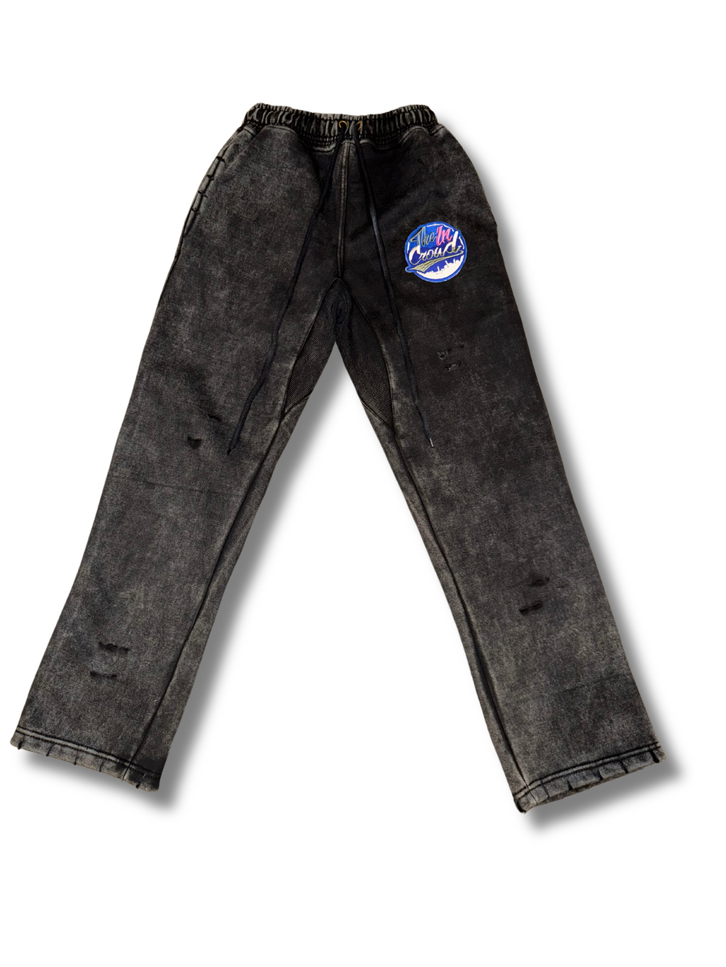 Black Acid Washed/ Distressed Sweatsuit