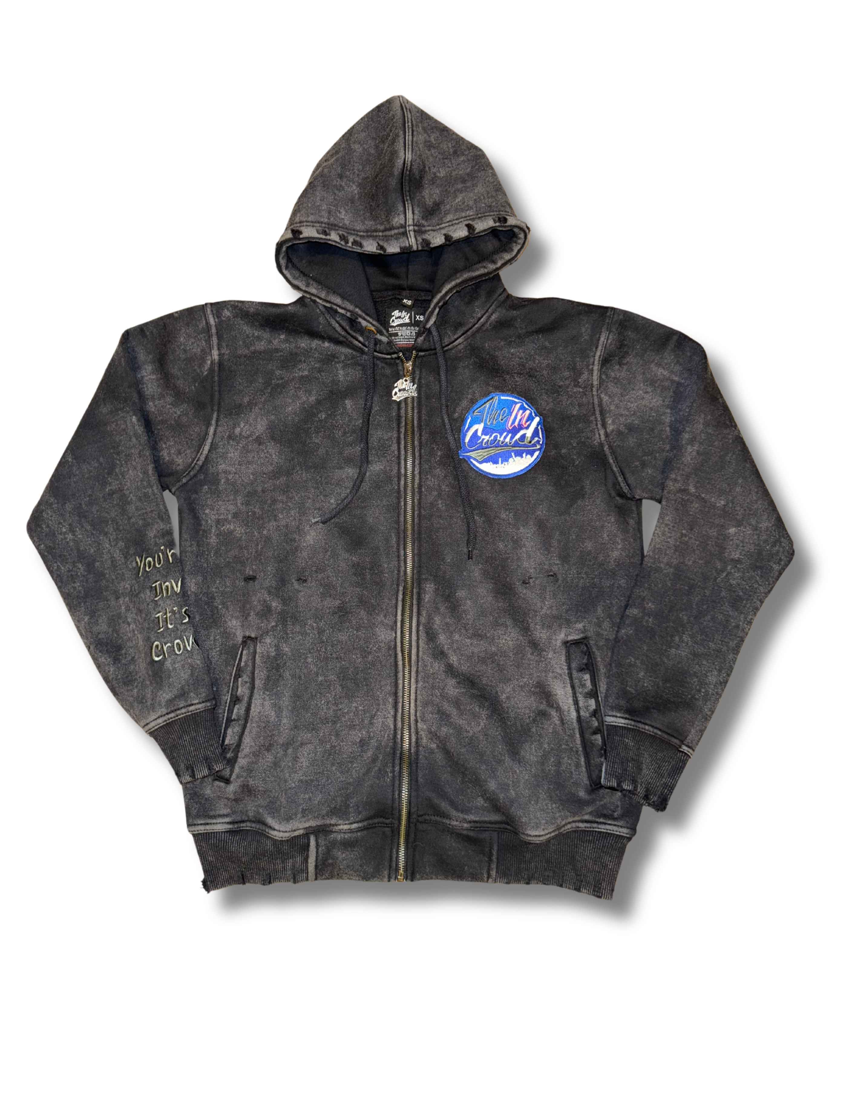 Black Acid Washed/ Distressed Sweatsuit