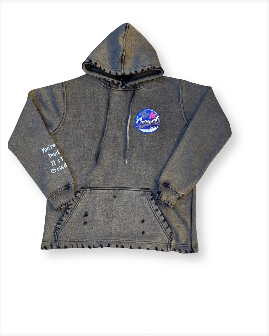 Heavyweight Grey Acid-Washed Hoodie