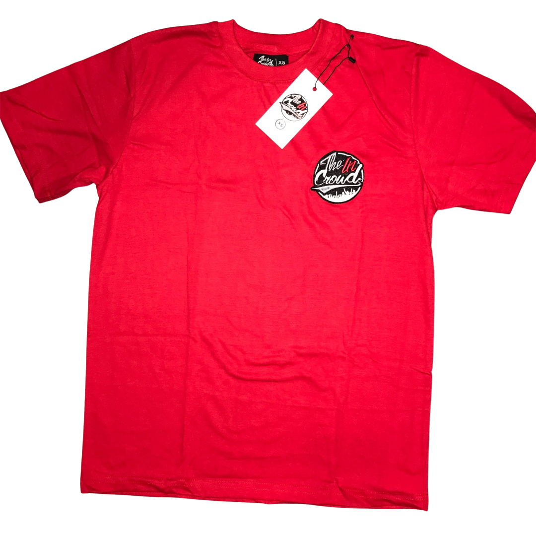 Red stitched logo T shirt