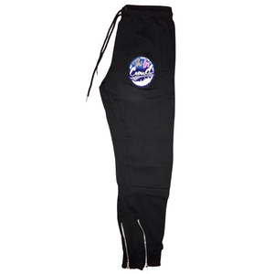 The In Crowd Chenille Patch Black Sweatpants