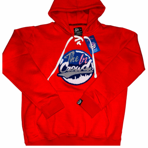 Red Chenille Logo “Hockey Style” Hoody